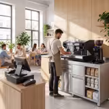 Portafilter stroj "Eminence" - 2 grupe - uklj. sustav preinfuzije & 2 parne cijevi - Crna (profesionalni espresso aparat)