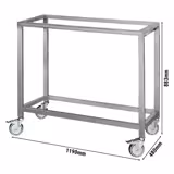 Postolje - 1190x480x883 mm - otvoreno | nehrđajući čelik | s kotačima - za roštilje za pečenje piletine - kompatibilno s serije GHKM i EHKM - bez donja ploča