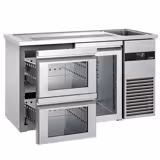 Banco Spillatura Birra - 1550x700mm - 1 Porta in vetro & 2 Cassetti in vetro