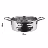 (6 Stück) Serviertöpfchen - MUMBAI - Edelstahl - 0,55 Liter - Ø 135mm - Silber