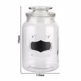(6 pcs) Storage jar - NOTE - 1,2 Liter - Clear - incl. glass lid with seal & labelling area