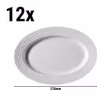 (12 szt.) SEA WAVE - Półmisek - owalny - Porcelana - L320mm - Biały
