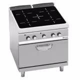 موقد بالأشعة تحت الحمراء PAOLO 900 - 800x900mm - 20,68 kW - 4 مناطق طهي - يشمل فرن كهربائي حمل حراري (مروحة) - 4,68 kW
