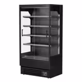 Supermarkt-wandkoelmeubel - 1002mm - 440 liter - met 2 glazen schuifdeuren & 4 schappen - 1 tot 5 °C - zwart