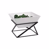 Présentoir buffet / étagère - noir - incl. 1 bol en mélamine - rectangulaire