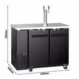 Dispensador de cerveza de barril de tiro directo - 2x 50 litros - 1240x620mm - 2 puertas macizas - 2 grifos