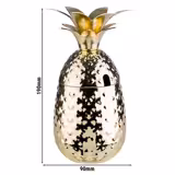 (6 unid) Caneca PINEAPPLE - 500ml - Dourado - com tampa
