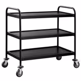 Carrello di servizio - 1000x500mm - con 3 ripiani - Nero