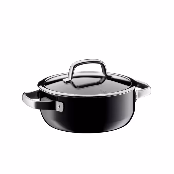 WMF Fusiontec Mineral - Braadpan - Ø 200mm - 2.4 liter - inclusief glazen deksel - zwart