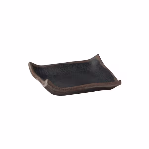 (6 stuks) Dienblad MARONE - Melamine - 14,5x14,5cm - hoogte: 20mm - zwart/bruin - stapelbaar