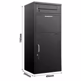 Mailbox with Parcel Drop Box – Fits up to Size M - Rustproof - Lockable - Weatherproof