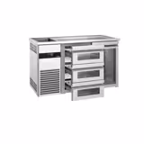 Pivski štand PREMIUM - 1550x700 mm - 1 staklena vrata & 3 staklene ladice