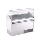 Profesyonel Dondurma Teşhir Vitrini LEVI - 1310mm - Statik Soğutma - LED Aydınlatmalı - 7+7 x 5L Dondurma Küveti - Beyaz