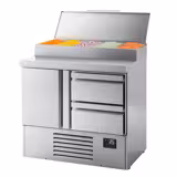 Saladetă frigorifică Mini - 978x700 mm - 1 ușă & 2 sertare - pentru 5x GN 1/4 recipiente