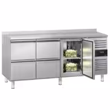 Masă frigorifică ECO - 1795x700 mm - 417 L - cu 1 uși - cu 4 sertare - bordură - blat lucru