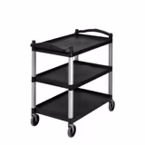 CAMBRO | Chariot de service en polypropylène - 1015 x 540 mm - avec 3 étagères - Noir