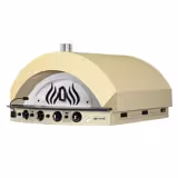 Gas pizzaoven - 1270x1476x795mm - 1 kamer - 1x9 pizza’s Ø25cm - tot 400°C - Handmatig - cremegeel