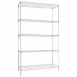 Steel Wire Shelving Unit - 1200x450mm - 5 shelves - Chrome