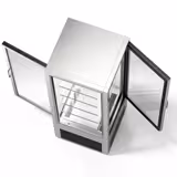 Commercial upright glass door display fridge - 440L - 675mm - Double glazing - square - with 5 glass shelves - 1 front & 1 rear glass door