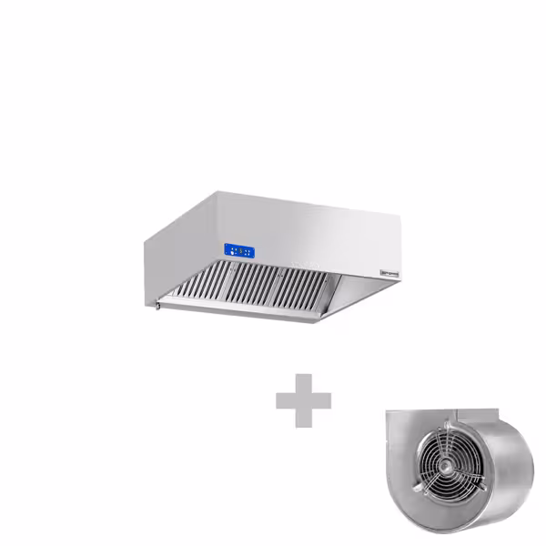 Afzuigkap doosmodel met ingebouwde motor - 1400mm - met toerentalregelaar, labyrintfilters & verlichting