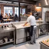 Commercial Pizza Prep Counter - Granite Top PREMIUM - 1400x700mm - with 3 doors