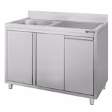 Sudoper s ormarićem ECO - inox - 1200 x 700 mm - s košem za otpatke - s 1 koritom - korito lijevo