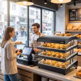 Vitrine chauffante – 995 mm – 1,02 kW – avec 3 étagères – réglable séparément