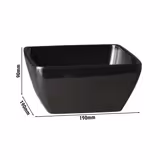 (6 قطع) سلطانية PURE COLOR - ميلامين - 1.5 Liter - مربّع - 190x190x90 mm - آمن لغسالة الصحون - قابل للتكديس - أسود