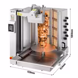 Robô de Kebab a gás - 8 queimadores - de bancada - motor inferior - máx. 130kg - incl. 1 espeto e 1 recipiente coletor de gordura