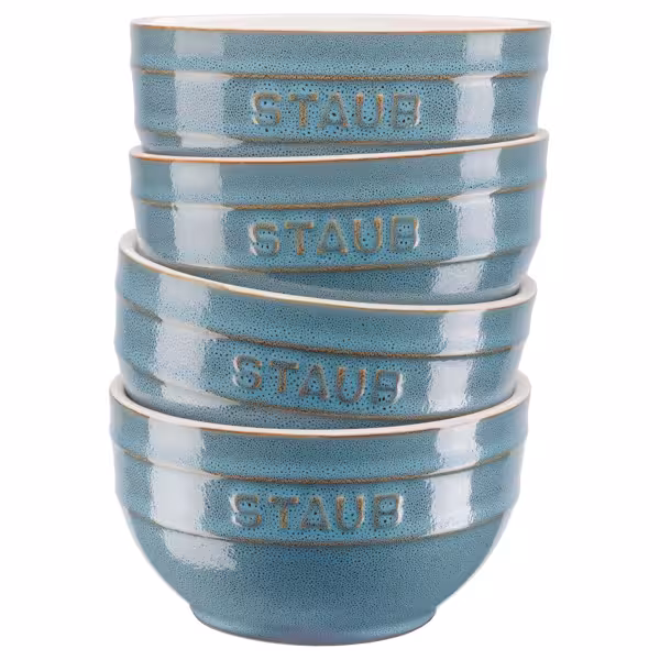 STAUB | CERAMIQUE - Kommenset, 4 stuks - Ø 140mm - Keramiek - Antiek turquoise