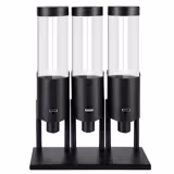 Mısır Gevreği Dispenseri - FRESH+EASY - üçlü - Siyah - Kollarla Çıkarma