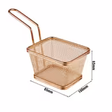 (6 pz) Cestino per fritture SNACKHOLDER - in acciaio inox - rettangolare - con manico - 100x85x65mm - Rame