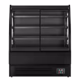 Commercial multideck display fridge - 1200mm - 380L - with 2 double‑glazed sliding doors & 3 shelves - Black