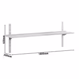 Mensola a parete in acciaio inox - 1800x300mm - con 1 ripiano