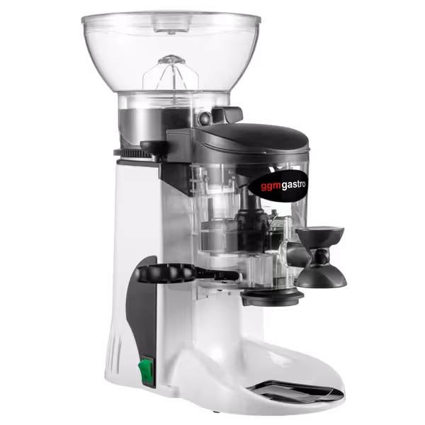 Commercial Coffee Grinder - 1kg - 77dB - with Dispenser (Doser) - White