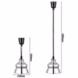 Buffet Infrared Heat Lamp - Retractable - Diameter 228mm - max 250W - Cord 500–1800mm - Silver
