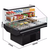 Commercial refrigerated counter / refrigerated island - 1300 mm - with 2 shelves