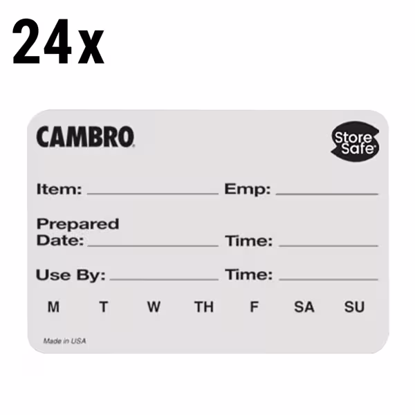 (24 stuks) CAMBRO | StoreSafe® Rotatielabels - 250 labels per rol
