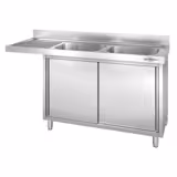 Dolaplı Evyeli Tezgah PREMIUM - 1800x600mm - 2 gözlü - sağ