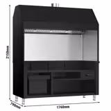 Liesituuletin - seinämalli; 1760x890 mm - musta - yhteensopiva: KGE1600, 2x GGE800 - sis. 4 suodatinta