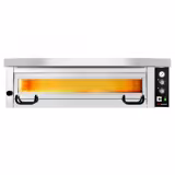 Forno elettrico per pizza - Platea in mattoni refrattari - 1480x1010mm - 6 pizze Ø34cm - fino a 450°C - Meccanico - incl. Cappa & Sottotelaio/Supporto