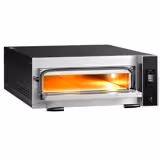 Commercial Electric Pizza Oven, 1 Deck – 6× Ø35 cm - 400°C - Digital Soft-Touch - Fibreglass - Chamotte deck - 15 cm clearance