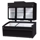 Commercial multideck display freezer - 2100mm - 1014L - with 6 shelves - incl. island freezer - Black