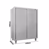 Armoire haute en inox ECO - 1400x600mm - 2 portes coulissantes - Hauteur: 1800mm