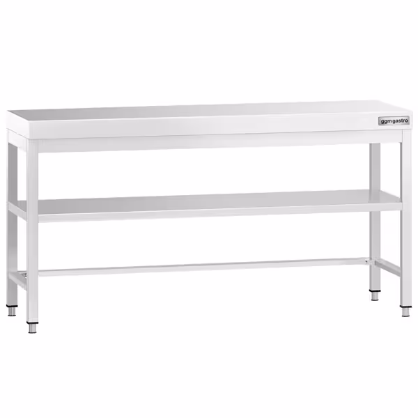Table de travail en inox PREMIUM – 2000x800 mm – avec tablette inférieure et renfort