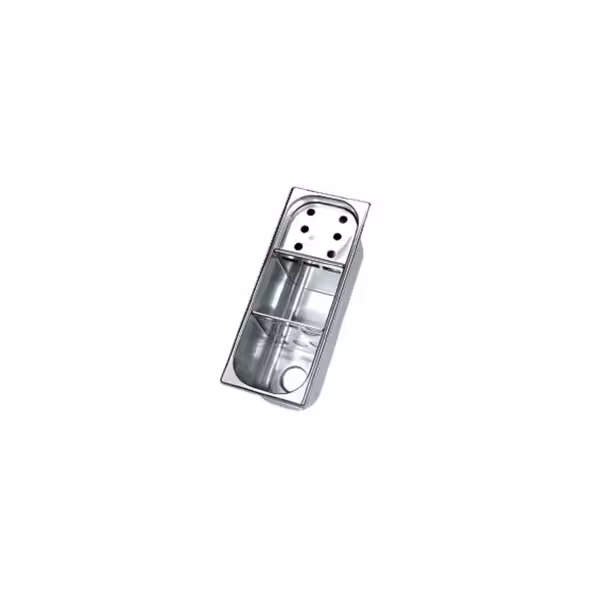 VP2712 IJslepel spoelbak - 270x110x120mm - RVS - AISI 304 - 2 openingen onder