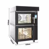 Eléctrico Horno de convección para panadería - Táctil - 5x 600x400mm - Negro - con vapor directo - con programas memorizables y 3 velocidades de ventilador - incl. cámara de fermentación - sin bandejas