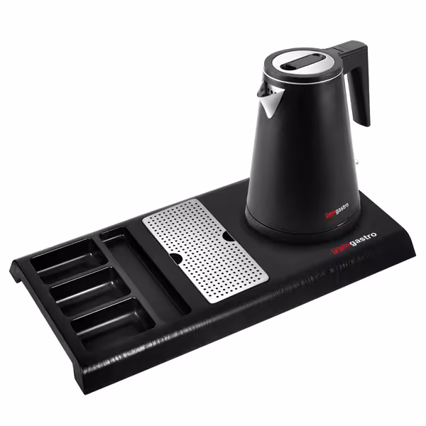Electric kettle - 0.8 litres - 1.2 kW - incl. tea station with 4 compartments and drip tray