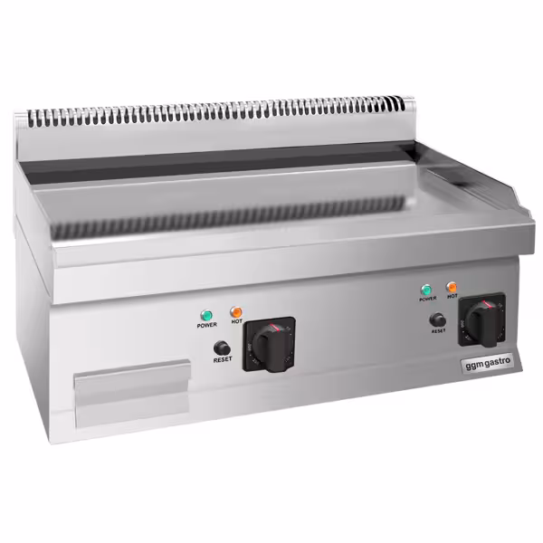 Elektrikli pleyt ızgara - sert krom kaplamalı - 8 kW - Düz