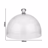 Cloche de conservation - DÔME - Polycarbonate - Ø 300 mm - Hauteur : 220 mm - ronde